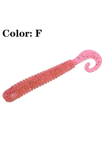 F Stili Lot Worms Silikon Yumuşak Yem G Jig Wobblers Balıkçılık Cazibeleri Çekici Karides Koku Tuz Döner Kuyruk Bas Sazan Müdahale (Yurt Dışından)