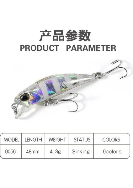S02 Stili 1 Adet Mking Minnow Balıkçılık Cazibesi 4.3g Sert Yem Balıkçılık Wobblers Crankbait Levrek Pike Somon Alabalık Bas Cazibesi (Yurt Dışından) indirimleri