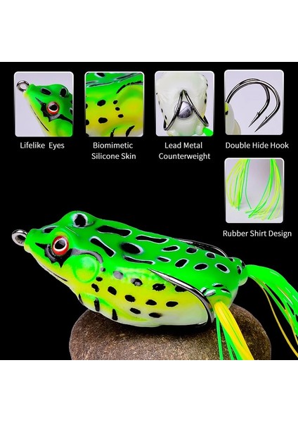 E Stili 12G 62MM D Gözler Kurbağa Lures 6g 9g 12G Topwater Yumuşak Tüp Yem Plastik Çift Kancalı Balıkçılık Cazibesi Işın Kurbağa Yapay Kauçuk Yem (Yurt Dışından)