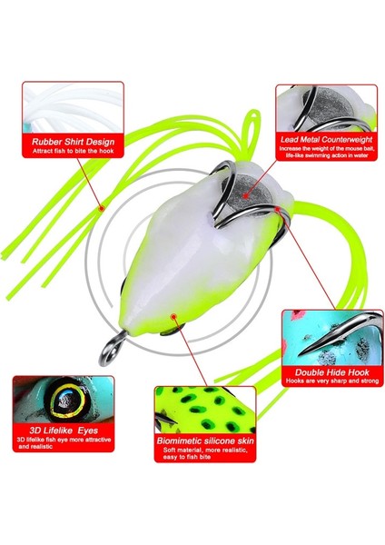 E Stili 12G 62MM D Gözler Kurbağa Lures 6g 9g 12G Topwater Yumuşak Tüp Yem Plastik Çift Kancalı Balıkçılık Cazibesi Işın Kurbağa Yapay Kauçuk Yem (Yurt Dışından)