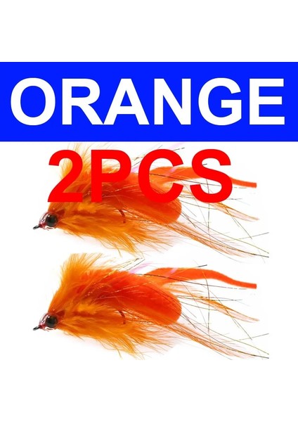 Turuncu 2 Adet Tarzı Elllv # Dragontail Flamalar Bas Muskie Pike Balıkçılık Için Uçar Tuzlu Su Büyük Oyun Baitfish Fly 6 Renkler (Yurt Dışından)