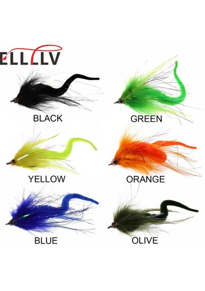 Turuncu 2 Adet Tarzı Elllv # Dragontail Flamalar Bas Muskie Pike Balıkçılık Için Uçar Tuzlu Su Büyük Oyun Baitfish Fly 6 Renkler (Yurt Dışından)