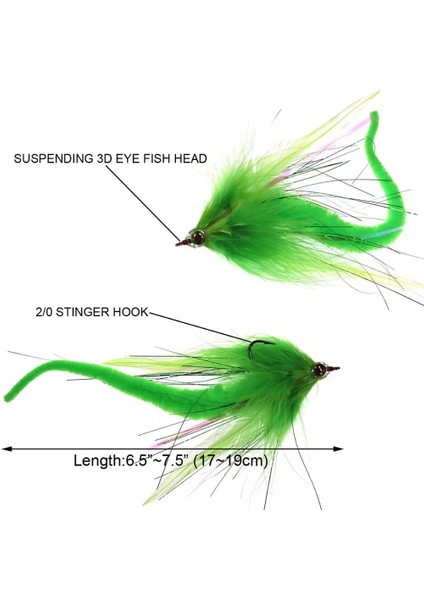 Turuncu 2 Adet Tarzı Elllv # Dragontail Flamalar Bas Muskie Pike Balıkçılık Için Uçar Tuzlu Su Büyük Oyun Baitfish Fly 6 Renkler (Yurt Dışından)