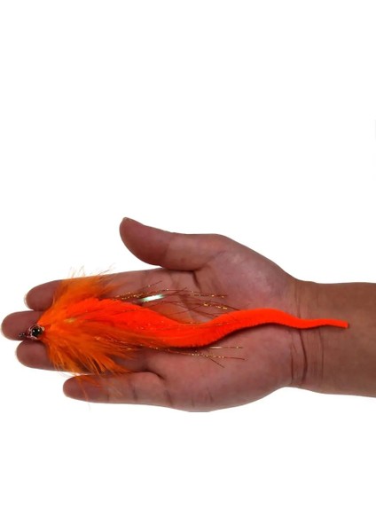 Turuncu 2 Adet Tarzı Elllv # Dragontail Flamalar Bas Muskie Pike Balıkçılık Için Uçar Tuzlu Su Büyük Oyun Baitfish Fly 6 Renkler (Yurt Dışından)