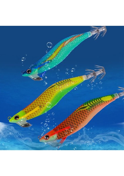 No.8 Stili 19G Jigs Aydınlık Gerçekçi Olta Takımı Kalamar Kanca Ahtapot Yemi Ahşap Karides Lures (Yurt Dışından) fiyatları