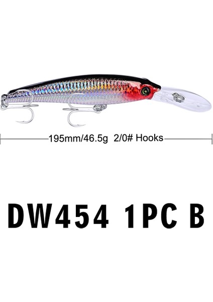 B Tarzı Balıkçılık Cazibesi 46..64OZ # Hookolor Balıkçılık Yemi ile Büyük Minnow Cazibesi 19..68" Büyük Sert Yem (Yurt Dışından)