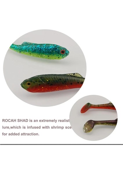 CA92DC Stili 57MM 12 Adet Esfıshıng Balıkçılık Yemleri Rocah Shad Oft Cazibesi Deniz Yemi Yumuşak Cazibesi Alabalık Çipura Yemi Pesca (Yurt Dışından)