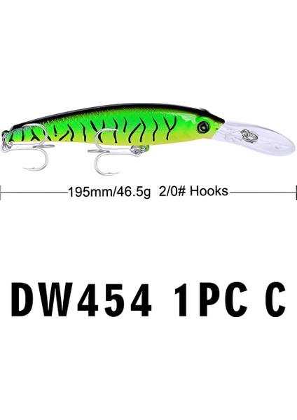 C Stili Balıkçılık Cazibesi 46..64OZ # Hookolor Balıkçılık Yemi ile Büyük Minnow Cazibesi 19..68" Büyük Sert Yem (Yurt Dışından)