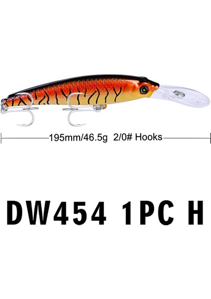 H Tarzı Balıkçılık Cazibesi 46..64OZ # Hookolor Balıkçılık Yemi ile Büyük Minnow Cazibesi 19..68" Büyük Sert Yem (Yurt Dışından)