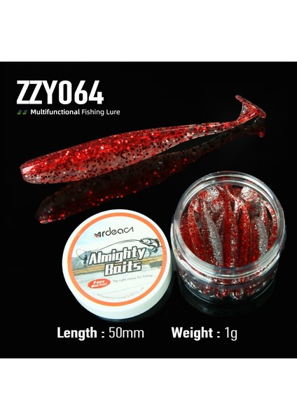 ZZY064 Stili 30 Adet 50MM 1g Ardae Balıkçılık Cazibesi G T-Tail Wobblers Silikon Rahat Köpekbalığı Yapay Çift Renkli Yemler Bas Levrek Leurre Çorbası (Yurt Dışından)