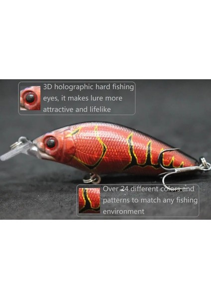 M583X46 Stili Wlure 8.1cm 7.1g Geniş Yüzme Eylem Kısa Gövde #6 Kanca Böcek Yemi Tatlı Su 3D Sert Gözler Crankbait Cazibesi Balıkçılık M583 (Yurt Dışından) modelleri
