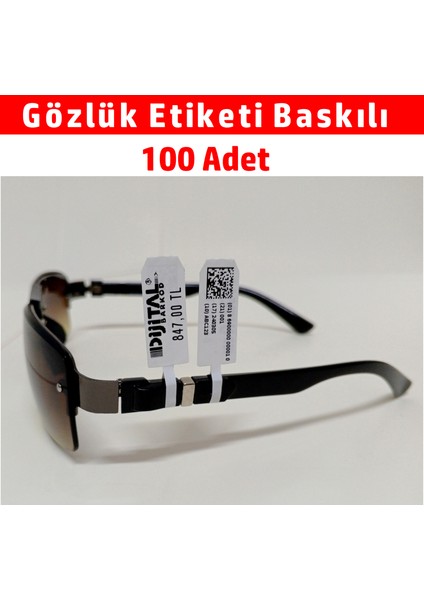 Gözlük Etiketi, Kablo Etiketi, Takı Etiketi, Baskılı Pp Opak 12X95MM - 100 Adet
