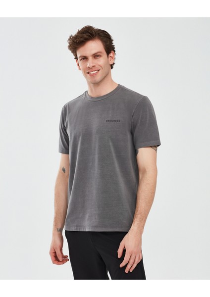 Organic Coll. M Short Sleeve T-Shirt Erkek Antrasit Tshirt S241166-003 indirimleri