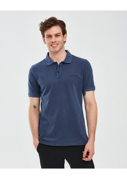 Organic Coll. M Short Sleeve Polo Shirt Erkek Lacivert Polo Yaka Tshirt S241165-410