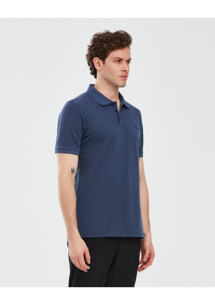 Organic Coll. M Short Sleeve Polo Shirt Erkek Lacivert Polo Yaka Tshirt S241165-410 fiyatları