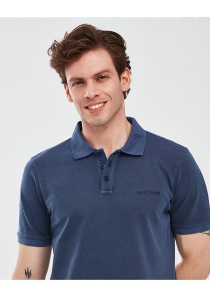 Organic Coll. M Short Sleeve Polo Shirt Erkek Lacivert Polo Yaka Tshirt S241165-410 indirimleri