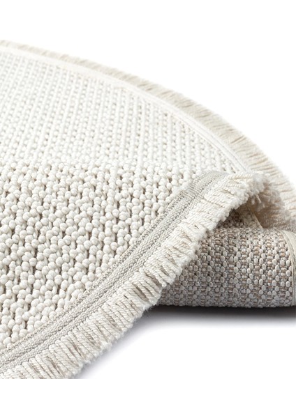 Beyaz Krem Yumuşak Dokulu Yuvarlak Halı Kilim Mutfak Koridor Yolluk Dokuma Makine Halısı 007 Daire fırsatları