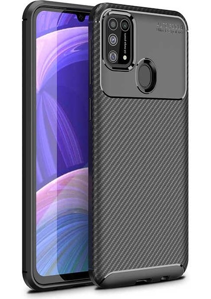 Samsung Galaxy M21 Kılıf Negro Karbon Dizayn Silikon Siyah