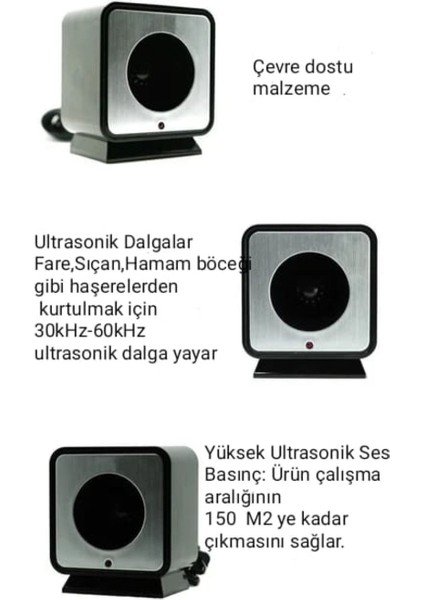 Fare Kovucu, Haşere Kovucu, Böcek Kovucu 120 M2 Etkili Ultrasonic Sistem