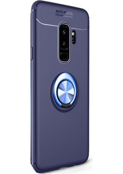 Samsung Galaxy S9 Plus Kılıf Ravel Yüzüklü Mıknatıslı Silikon Lacivert