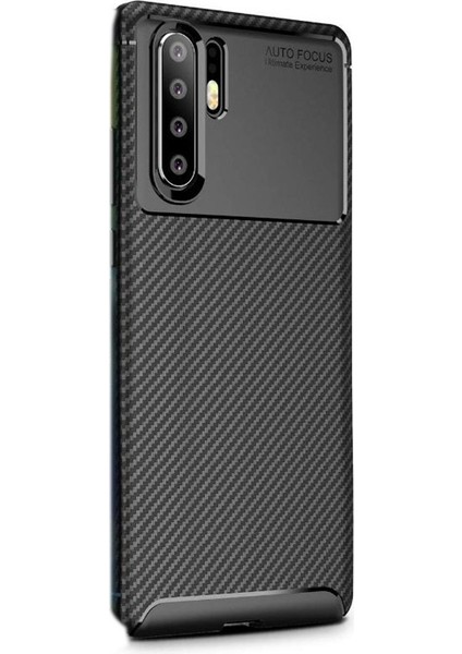 Huawei P30 Pro Kılıf Negro Karbon Dizayn Silikon Siyah