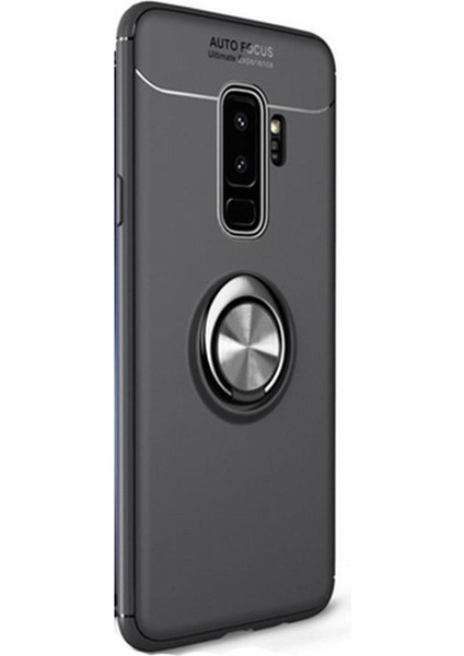 Samsung Galaxy S9 Kılıf Ravel Yüzüklü Mıknatıslı Silikon Siyah