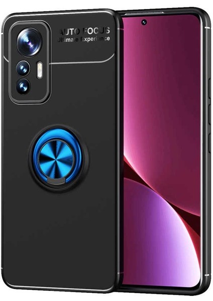 Xiaomi Mi 12 Lite Kılıf Ravel Silikon Yüzüklü Mıknatıslı Kamera Korumalı Mavi