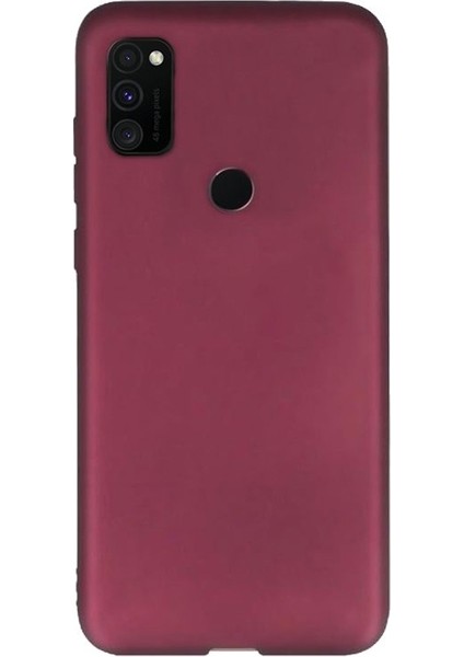 Samsung Galaxy M30S Kılıf Premier Silikon Esnek Arka Koruma Mürdüm