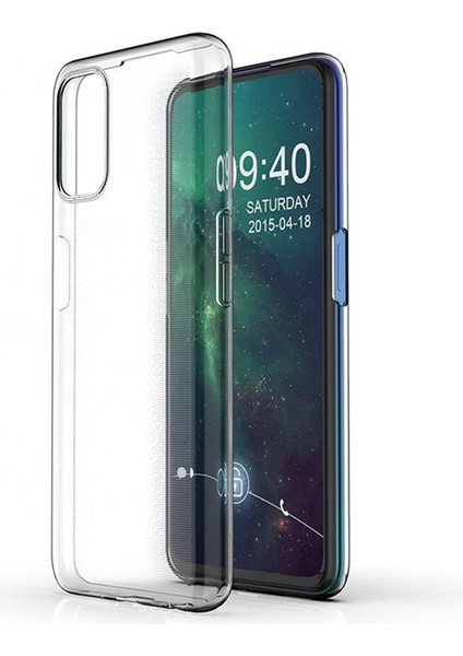 Oppo A92 Kılıf Süper Silikon Yumuşak Arka Koruma Şeffaf