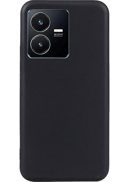 Vivo Y22 Kılıf Korumalı Premier Mat Silikon Siyah