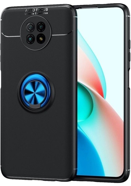 Xiaomi Redmi Note 9 5g Kılıf Ravel Silikon Yüzüklü Mıknatıslı Mavi