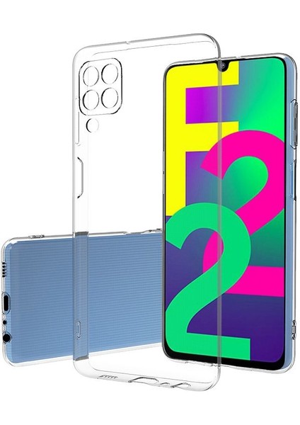 Samsung Galaxy A22 4g Kılıf Süper Silikon Kamera Korumalı Şeffaf