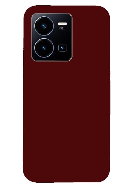 Vivo Y35 Kılıf Korumalı Premier Mat Silikon Bordo