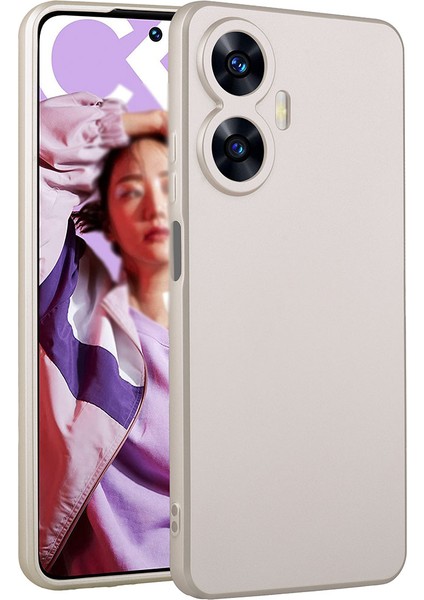 Realme C55 Kılıf Mat Lüx Kamera Korumalı Premier Mat Silikon Gold