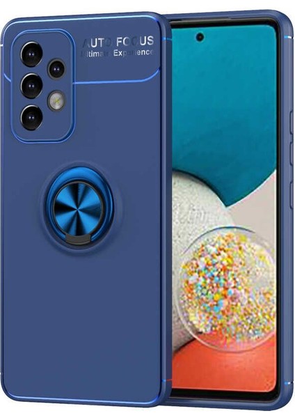 Samsung Galaxy A53 5g Kılıf Ravel Silikon Yüzüklü Mıknatıslı Kamera Korumalı Lacivert