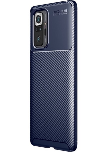 Xiaomi Redmi Note 10 Pro Kılıf Negro Karbon Dizayn Silikon Lacivert