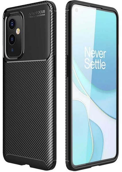 Oneplus 9 Kılıf Negro Karbon Dizayn Kamera Korumalı Silikon Siyah