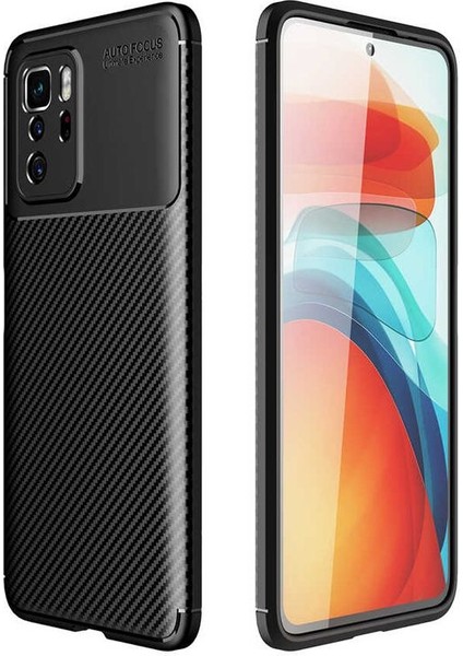 Xiaomi Poco X3 Gt Kılıf Negro Karbon Görünüm Dizayn Silikon Siyah