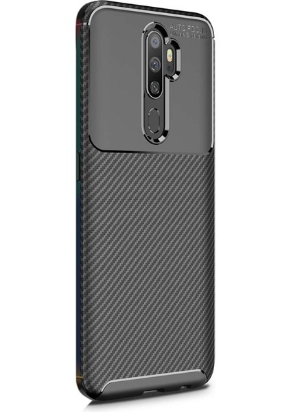 Oppo A5 2020 Kılıf Negro Karbon Dizayn Silikon Siyah