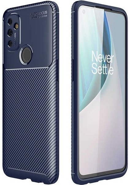 Oneplus Nord N100 Kılıf Negro Karbon Dizayn Silikon Lacivert