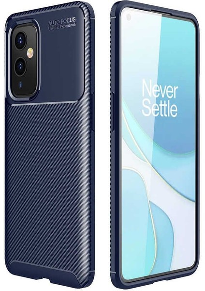 Oneplus 9 Kılıf Negro Karbon Dizayn Kamera Korumalı Silikon Lacivert