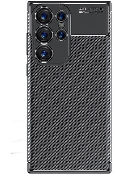 Samsung Galaxy S24 Ultra Kılıf Negro Karbon Kamera Korumalı Silikon Lüx Siyah