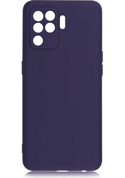 Oppo Reno 5 Lite Kılıf Mat Soft Kamera Koruma Premier Silikon Lacivert