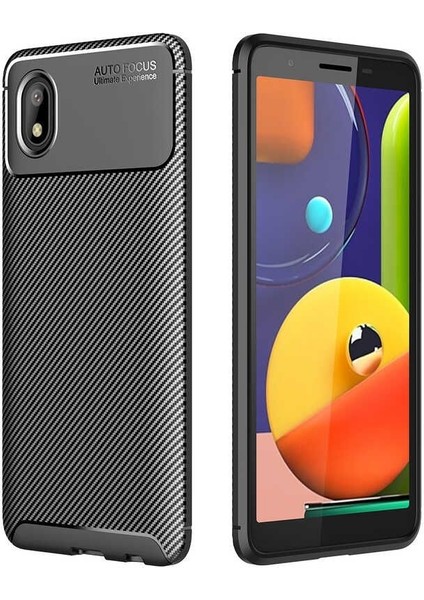 Samsung Galaxy A01 Core Kılıf Negro Karbon Dizayn Silikon Siyah