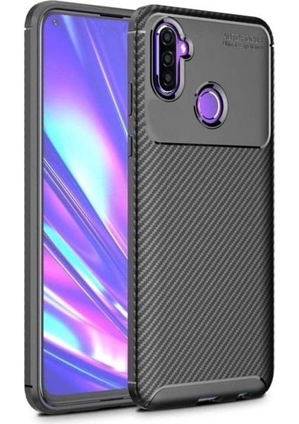 Samsung Galaxy M11 Kılıf Negro Karbon Dizayn Silikon Siyah