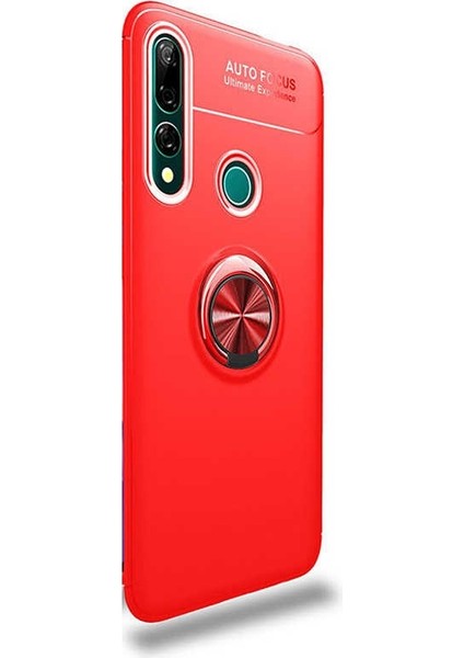 Huawei P Smart Z Kılıf Ravel Yüzüklü Mıknatıslı Silikon Kırmızı
