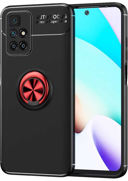 Xiaomi Redmi 10 Kılıf Ravel Silikon Yüzüklü Mıknatıslı Lüx Koruma Bordo