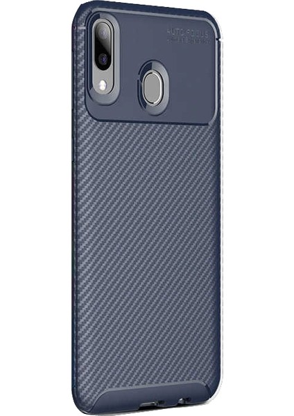 Huawei Y6S 2019 Kılıf Negro Karbon Dizayn Silikon Lacivert