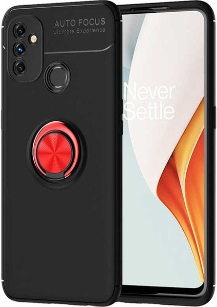 Oneplus Nord N100 Kılıf Ravel Silikon Yüzüklü Mıknatıslı Bordo