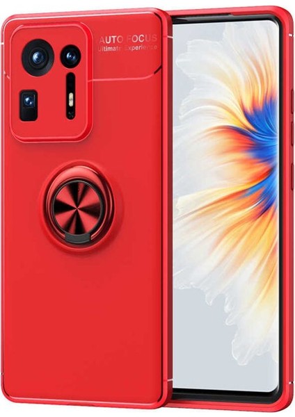 Xiaomi Mi Mix 4 Kılıf Ravel Silikon Yüzüklü Mıknatıslı Lüx Koruma Kırmızı